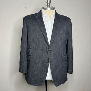 Joseph Abboud Italy Blazer Mens Big‎ & Tall Gray Denim Like Gray 50R